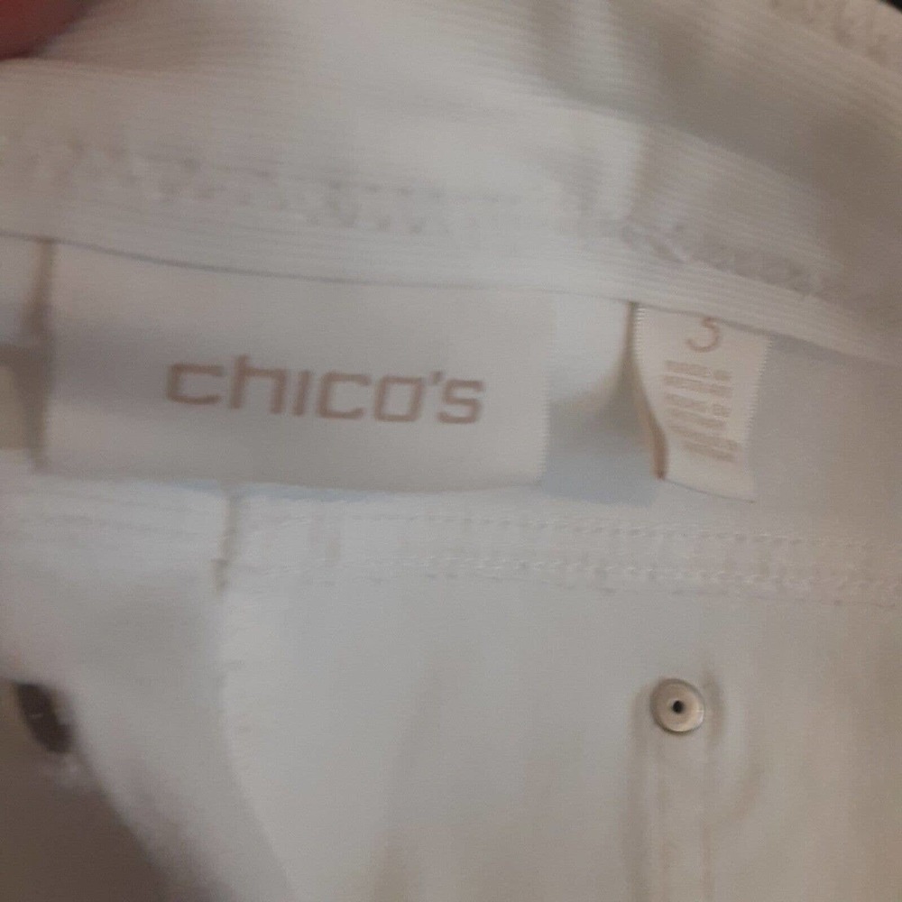 Chico's Sz3 White Denim Shorts Casual Comfort Versatile - Picture 6 of 6
